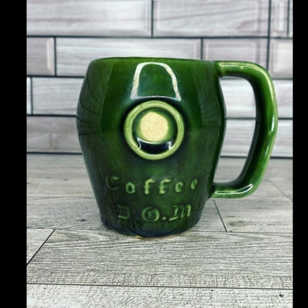 Green Vintage McCoy Coffee D.O.M Liquor Promotional Mug